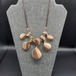 New! Beautiful Golden Bronze Chunky Statement Necklace